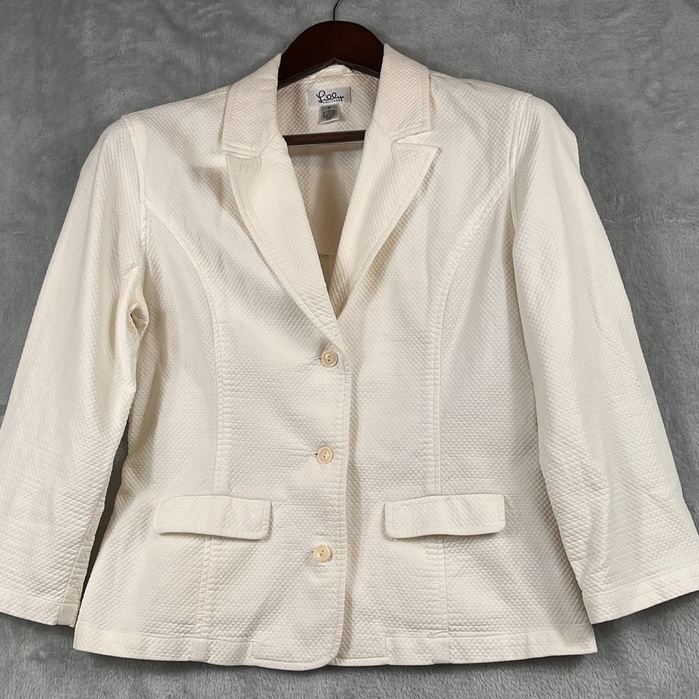 Lilly Pulitzer Womens S Ivory Cotton Jacket Textured Blazer NWOT Chic Resort